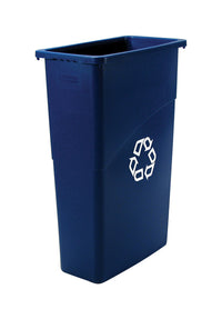 Rubbermaid Slim Jim 23 gal Blue Resin Recycling Bin (Pack of 4)