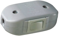 6A White Heavy-Duty Feed Thru Cord Switch