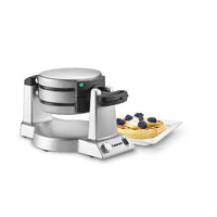 Cuisinart 2 Satin Nickel Black/Silver Stainless Steel Belgian Waffle Maker