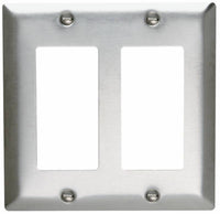 Pass & Seymour Silver 2 gang Stainless Steel Wall Plate 1 pk