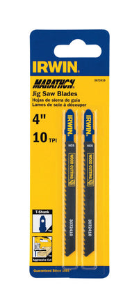 Irwin  Marathon  4 in. Carbon Steel  T-Shank  Jig Saw Blade  10 TPI 2 pk