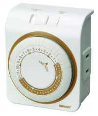 Woods Indoor Mechanical Timer 125 V White