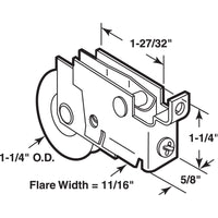 Prime-Line Patio Door Roller Assembly 5/8" Nylon Roller Nylon Ball Bearing Roller Glass