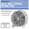 KOOL-FLO 38.8 in. H X 36 in. D 2 speed Drum Fan