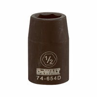 SAE Impact Socket, 6-Point, Black Oxide, 1/2-In. Drive, 1/2-In.