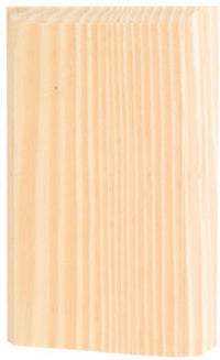 Trim Block Moulding, Corner Base, Pine, 6 x 3.75 x 1-In.