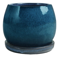 Artisan Planter, Aqua Blue Ceramic, 6-In. (Pack of 4)