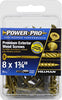 Power Pro All-Purpose Wood Screws, Yellow Zinc, #8 x 1.75-In., 75-Pk.