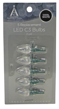 Christmas Lights LED Replacement Bulb, C3, Cool White, 5-Pk.