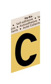 Hy-Ko 1-1/2 in. Black Aluminum Letter C Self-Adhesive 1 pc. (Pack of 10)