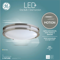 GE Lighting LED+ 10.9 in. H x 14.8 in. W x 9.5 in. L White LED Ceiling Light Fixture