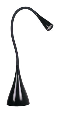 Living Accents  20 in. Gloss  Black  Gooseneck Desk Lamp