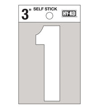 Hy-Ko 3 in. White Vinyl Number 1 Self-Adhesive 1 pc. (Pack of 10)