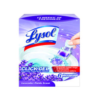 Lysol Click Gel Lavender Scent Automatic Toilet Bowl Cleaner 0.68 oz Gel (Pack of 4)