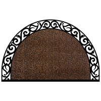 GrassWorx Wrought Iron 36 in. L X 24 in. W Brown Halfmoon Polyethylene/Rubber Door Mat