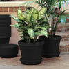 Bloem Terra Black Plastic UV-Resistant Tapered Planter 10.7 H x 12 Dia. in.