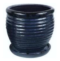 Honey Jar Planter, Drip Blue Ceramic, 6-In. (Pack of 6)