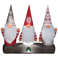 Gemmy  LED  67.72 in. Inflatable  Gnomes On A Log