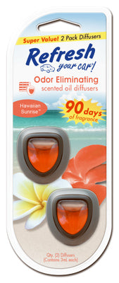 Car Air Freshener Mini Oil Diffuser, Hawaiian Sunrise, 2-Pk. (Pack of 4)