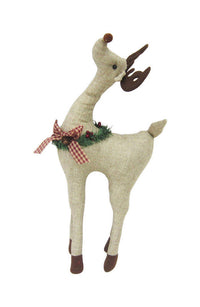 Celebrations Stuffed Reindeer Christmas Decoration Multicolored Polyester (Pack of 4)