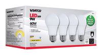 Satco Type A A19 E26 (Medium) LED Bulb Natural Light 60 Watt Equivalence (Pack of 12)