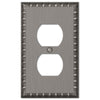 Amerelle Antique Nickel Pewter 2 gang Die-Cast Metal Duplex Wall Plate 1 pk