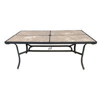 Campton Hills Dining Table, Glass, Steel Frame, Gray Slate, 70-In.