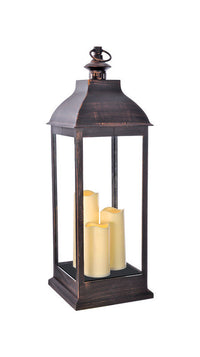 Paradise 27.95 in. Plastic Tall Flameless Lantern Black