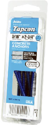 Concrete Anchors, Hex Washer Head, 3/16 x 1-1/4-In., 8-Pk. (Pack of 8)