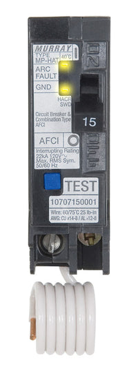 Murray 15 amps Arc Fault/Single Pole 1 Circuit Breaker