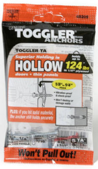 TA Hollow Wall Anchors, 1/8-1/4-In., 5-Pk.