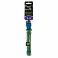 Dog Collar, Glow-in-the Dark, Green Grid, 5/8 x 10-14-In. (Pack of 2)