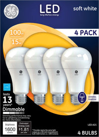 GE 15 watts A21 LED Bulb 1600 lumens Soft White A-Line 100 Watt Equivalence (Pack of 3)