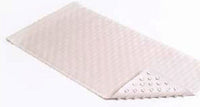 Bath Mat, Wave, White Rubber, 18 x 36-In.