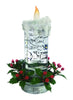 Roman  LED  Clear  Candle with Pine Wreath  Tabletop Decor  Indoor Christmas Decor