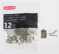 Rubbermaid FG4C2502ZINC Zinc Standard Shelf Steel Clips 12 Count