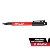 Milwaukee  INKZALL  Black  Fine Tip  Jobsite Marker  2 pk