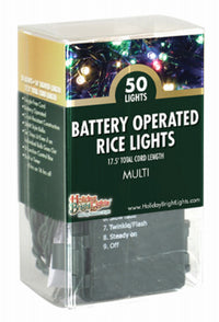 LED Rice Light Set, Multi-Color, Battery-Operated, 50-Ct. (Pack of 24)