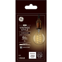 GE Lighting Vintage Style G25 E26 (Medium) LED Bulb Warm Candle Light 60 Watt Equivalence 1 pk