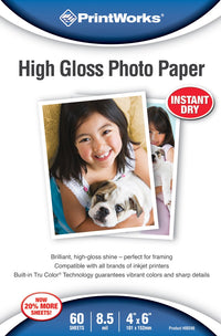 Printworks 00590 4 X 6 Printworks High Gloss Photo Paper 60 Count