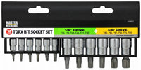 Torx Bit Set, 1/4-Inch & 3/8-Inch Drive, 12-Pc.