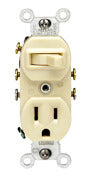 Leviton 031-05245-00I 120 Volt Ivory 3-Way Switch With Receptacle