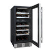 23 BOTTLE 15 BUILT-IN DUAL ZONE STAINLESS STEEL WINE REFRIGERATOR RIGHT HINGED