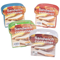 Sandwich Container, Hinged Top, Assorted Colors