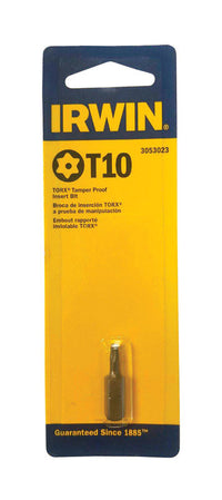 Irwin  Tamper Resistant Torx  T10   x 1 in. L Insert Bit  Chrome Vanadium Steel  1 pc.