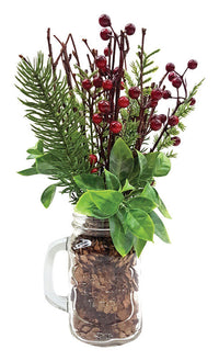 Celebrations  Home  Green/Red  Tabletop Dcor  Christmas Arrangement (Pack of 2)