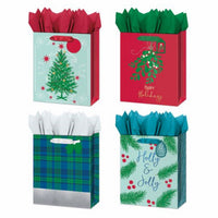 Gift Bags, Large, Contemporary, 10 x 12 x 5-In. (Pack of 12)