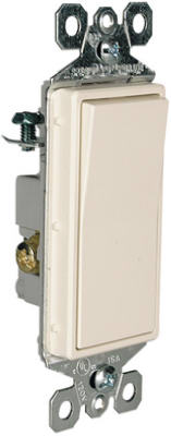 3-Way Decorator Wall Switch, 15A, Light Almond