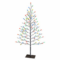 Flat Stick Snow Covered Tree, LED, Multi-Caps, 42-In.