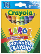 Crayola 52-3281 Large Washable Crayons Assorted Colors 16 Count